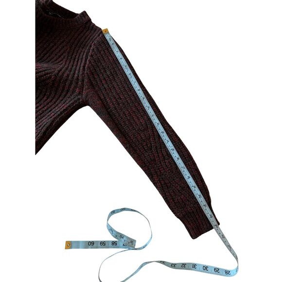 Maje Womens Sweater Size 2 Wine Color Wool Blend Long Sleeve Pullover Casual - Picture 9 of 13